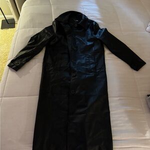 Black Long Leather Coat